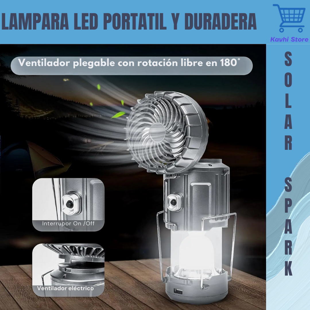 Solar Spark™ Lámpara LED Solar con Ventilador