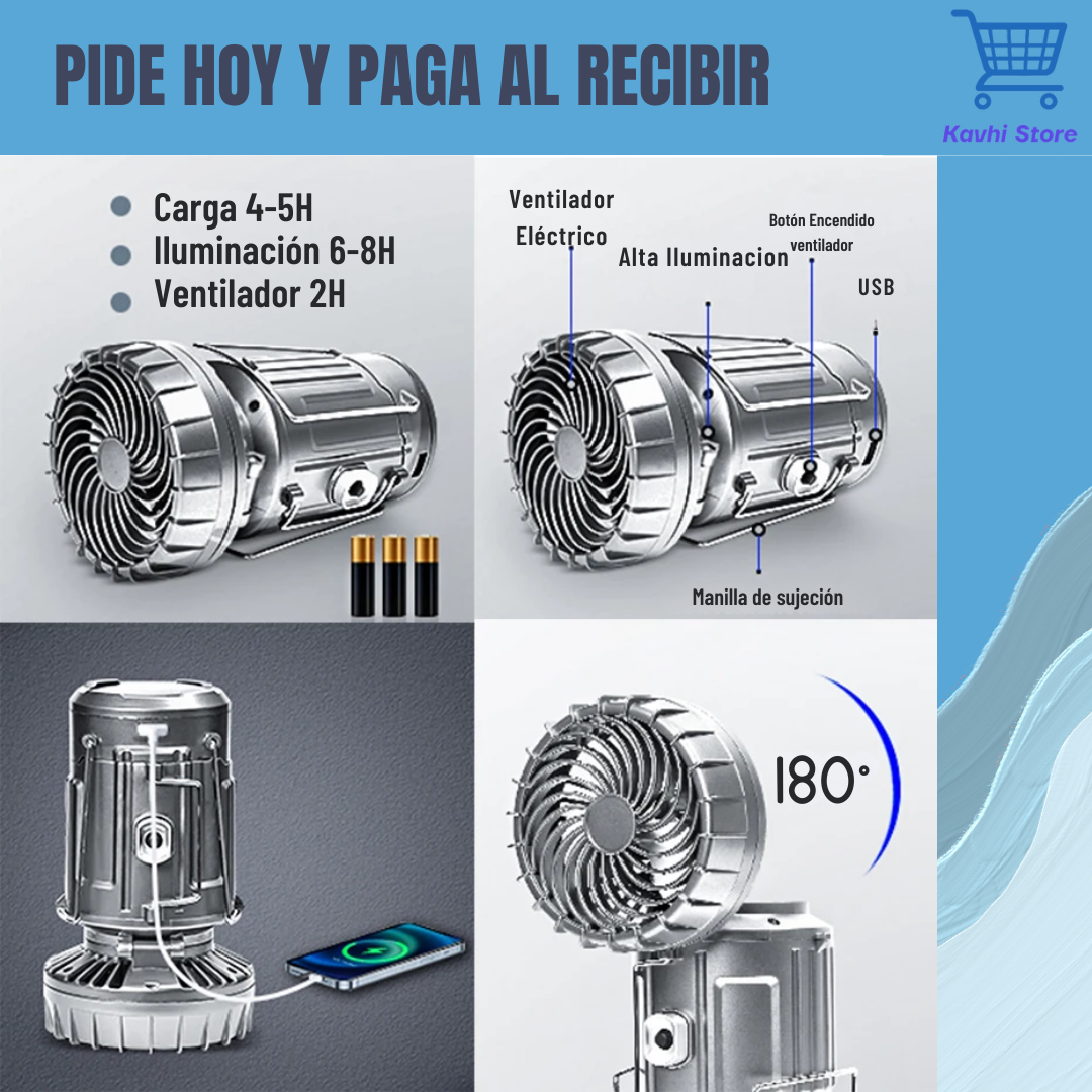 Solar Spark™ Lámpara LED Solar con Ventilador